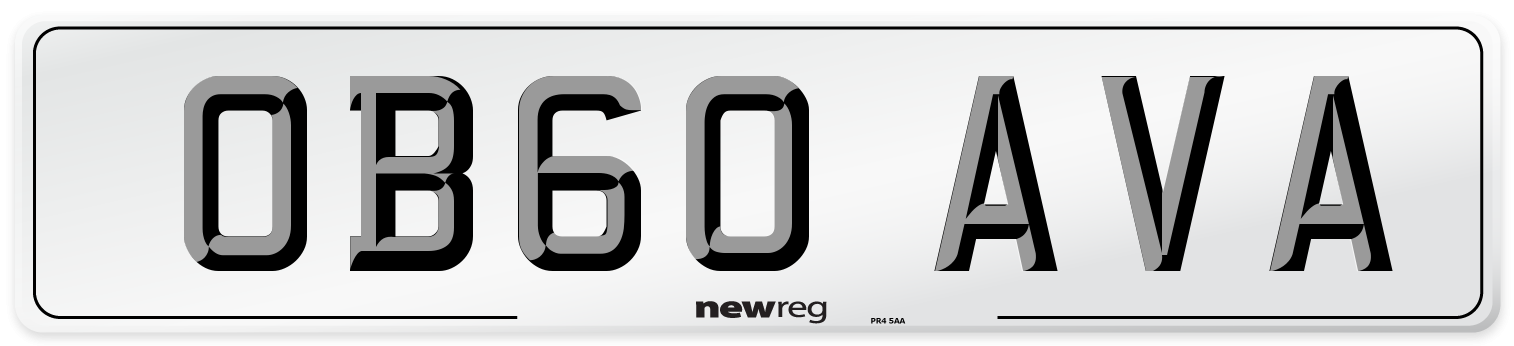 OB60 AVA Number Plate from New Reg